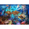 Jigsaw Puzzle 1000 Pieces of Wooden Puzzle Animal Puzzle 3D Three-Dimensional Puzzle Children Landscape Animal Art Gift Wooden Adult Toy Ornament Submarine