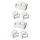 BESTonZON 2 Sets Doll House Furniture Doll Furniture Tiny House Furniture Dolls for Dollhouse Tiny Sofa Decor Dollhouse Sofa with Pillows Doll Couch White Fabric Scene Pendant