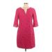 Adrianna Papell Casual Dress - Mini V Neck 3/4 sleeves: Pink Solid Dresses - Women's Size 12