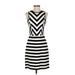 Ann Taylor LOFT Casual Dress - A-Line Crew Neck Sleeveless: Black Print Dresses - Women's Size 0