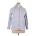 Gap Zip Up Hoodie: Gray Solid Tops - Women's Size Large