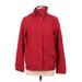 Lands' End Jacket: Below Hip Red Solid Jackets & Outerwear - Women's Size 6