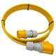 UK Made MC-Pro Heavy Duty 16A 110V CEE Extension Lead Plug to Coupler for Construction Site Power Suply Lighting, Power Tools, Work (16 Amp 2.5mm2 110v Yellow, 5 Metres)