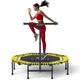 CLORIS 38''/40"/48'' Foldable Fitness Trampoline - Max Load 220lb/400 lb/450lb, Rebounder with Adjustable Foam Handle Indoor/Outdoor Fitness Body Exercise (48''yellow)