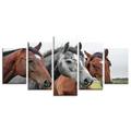 NALSA Canvas Wall Art Prints 5 Pieces, Running Horse Modern Landscape Poster Pattern Framed Mural, Ready to Hang Modern Decorative Painting,HE14-100 * 65cm/40 * 26in