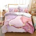 ZXBNNN Marble Patterns Printed Bedding Set Pink Color Duvet Cover Sets Comforter Bed Linen Twin Queen King Single Size Print Quilt 180x220cm*1/43x63cm*2