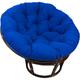 Cushions Papasan Chair Cushion, Cushion Hanging Egg Chair Folding Garden Sofa Patio Garden Swing Chair Durable Hanging Chair Cushions Non Slip Tie Ultra Thick Round Chair Pillow ( Color : Blue , Size