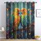 zcwl Parrot Curtains for Bedroom Living Room, Colorful Bird Patterned Blackout Curtains, Thermal Insulated Eyelet Curtain, 90 Drop Window Treatments Drapes, 46x90 Inch (W x L), 2 Panels