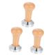 Homoyoyo 3 Pcs Coffee Tamper Coffee Powder Press with Base Espresso Tamper Coffee Beans for Espresso Coffee Machine Espresso Coffee Presser Espresso Press Tool Metal Flat Beech