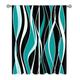 Curtains Turquoise Black Stripes Blackout Curtains Energy Saving Curtains for Bedroom Living Room Noise Reduction Eyelet Curtains Heat Insulation Black Out Curtains Bedroom Curtains Blackout 2x85x200