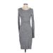 Express Outlet Casual Dress - Sheath: Gray Marled Dresses - Women's Size X-Small