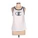 Champion Active Tank Top: White Color Block Activewear - Women's Size Large