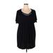 Maurices Casual Dress - Party Scoop Neck Short sleeves: Black Solid Dresses - Women's Size 20