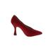 Vince Camuto Heels: Slip On Stiletto Minimalist Red Solid Shoes - Women's Size 5 - Pointed Toe