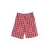 OshKosh B'gosh Shorts: Red Plaid Bottoms - Kids Boy's Size 7 - Dark Wash