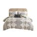 Gracie Mills Modern Geometric Print 4-Piece Microfiber Duvet Cover Set with Throw Pillow