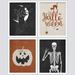 SIGNLEADER Halloween w/ Hat Skeleton Cat Pumpkin Framed On Paper 4 Pieces Print Paper in Black/Brown/Orange | 10 H x 8 W x 1 D in | Wayfair