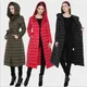 Women's Long Hooded Down Jackets Warm Parkas Ladies Coats Tie Belt Thicken Outerwear Female