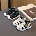 صنادل Baby Shoes Boys Sandals Summer Baby Toe Wrap Soft Soled Toddler Shoes 1-2 Year Old Baby Kick