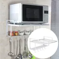 Samger Microwave Mount Bracket Support Frame Aluminum 2 layers Shelf Rack Microwave Oven Wall Mount