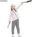 Purim Kid Fun Kitchen Chef Bakers Costume Top Pant Hat Set For Girl Boy Cosplay Fancy Party Dress