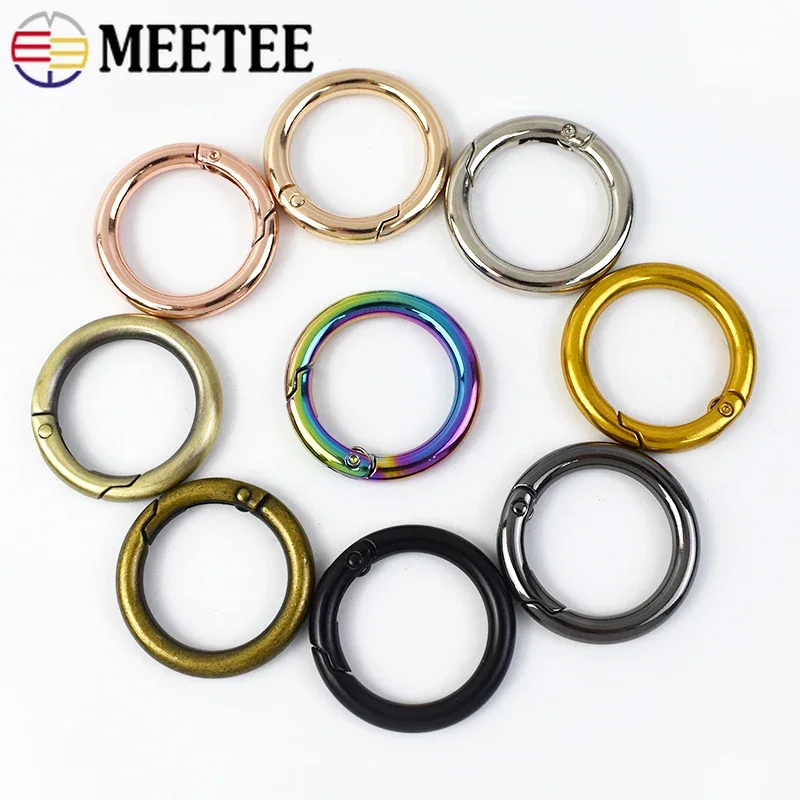 5/10 Stück Meetee 16/20/25/32/38 mm Metallfeder O-Ring-Schnallen Handtaschengurt Verbindung Karabinerhaken Schlüsselanhänger Haustierhalsband Druckknöpfe Klemme Image