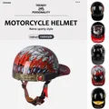 Erwachsene offenes Gesicht Sommer Retro Motorrad Vintage Halbhelm Baseball Cap Helme Kinder fahren