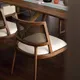 LCL042 retro solid wood dining chair hotel restaurant wabi-sabi style soft-packed leisure rattan