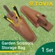 Garden scissors storage bag. Pure cowhide scissor bag can hold most manual scissor tools and is