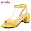 Girseaby große Größe 30-51 Sommer Frauen Sandalen Peep Toe Chunky Heels prägnante Party Lady Schuhe