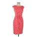 Connected Apparel Cocktail Dress - Wrap High Neck Sleeveless: Red Print Dresses - Women's Size 8