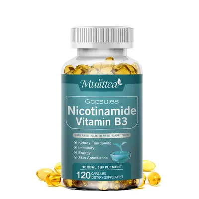 Mulittea Nicotinamid mit Coq10 Vitamin B3 500mg Coenzym Q10 Kapseln zur Unterstützung der Gesundheit