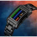 Reloj Hombre Neue Mode Binary Led Uhren Männer Sport Uhren Schwarz Stahl Band Multifunktions