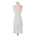 Newbury Kustom Casual Dress - Sheath Scoop Neck Sleeveless: White Polka Dots Dresses - Women's Size Small