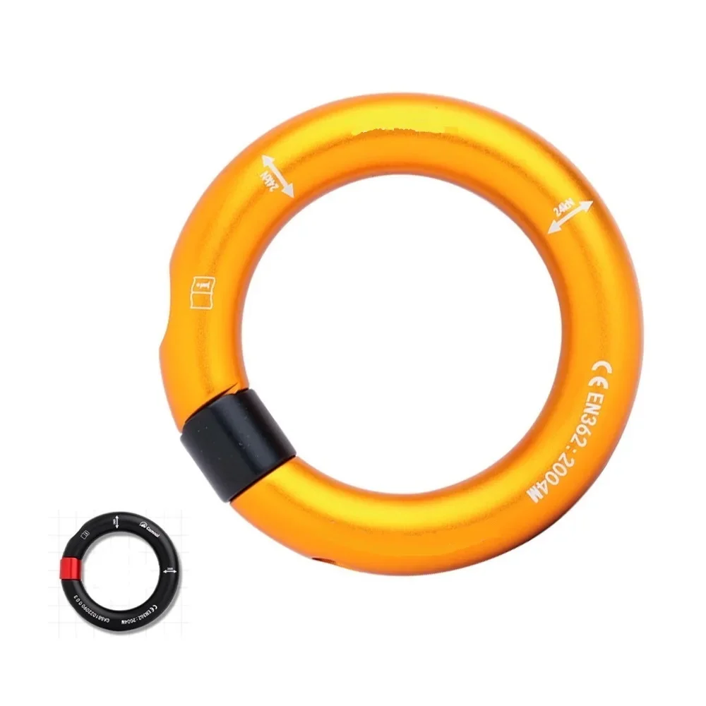 Abnehmbarer Verbindungsring zum Klettern, zu öffnender kreisförmiger Verbindungsring, 24 kN, mehrfach direktionaler Karabiner für Höhlen im Freien Image