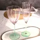 1 Piece Vintage Floral European Flower Style Pink Top Green Bottom Glass Goblet Red Wine Glasses