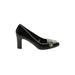 Merona Heels: Slip On Chunky Heel Classic Black Print Shoes - Women's Size 9 - Round Toe