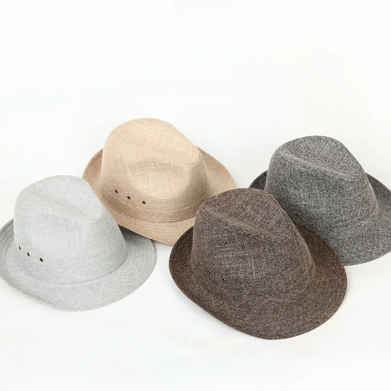 Herren Leinenhüte Fedoras Top Jazz Plaid Hat Erwachsene Bowler Hüte Klassische Version Chapeau Hüte Image