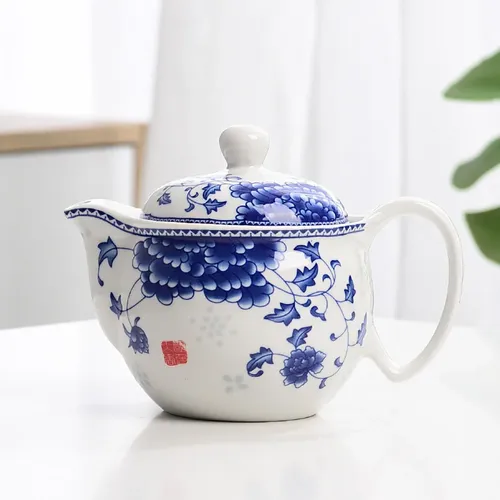 Chinesische Blau und weiß porzellan tee topf Exquisite Keramik Teekanne Wasserkocher Kung Fu