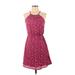 Miami Casual Dress - A-Line Halter Sleeveless: Burgundy Dresses - Women's Size X-Small