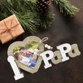 Cadre photo d'amour en bois artisanat pour mariage amour famille jour de Léon lettre anglaise