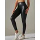 Pantalon en cuir PU noir pour femme legging taille haute slim Push-Up élastique Sexy Faux cuir