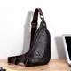 Sac de poitrine en cuir véritable pour hommes couche de tête sac triangle mini sac rétro à la