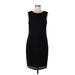 Calvin Klein Casual Dress - Sheath Scoop Neck Sleeveless: Black Print Dresses - Women's Size 10