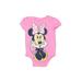 Disney Baby Short Sleeve Onesie: Pink Bottoms - Size 0-3 Month