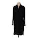 Vince. Casual Dress V Neck Long sleeves: Black Solid Dresses - Women's Size Small