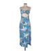 Zara Casual Dress - Midi Sweetheart Sleeveless: Blue Print Dresses - Women's Size Medium