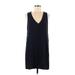 Madewell Casual Dress - Shift V Neck Sleeveless: Black Solid Dresses - Women's Size Medium