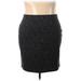 Ann Taylor LOFT Casual Bodycon Skirt Knee Length: Black Tweed Bottoms - Women's Size 22