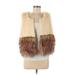 Akira Chicago Black Label Faux Fur Vest: Short Ivory Jackets & Outerwear - Women's Size Medium